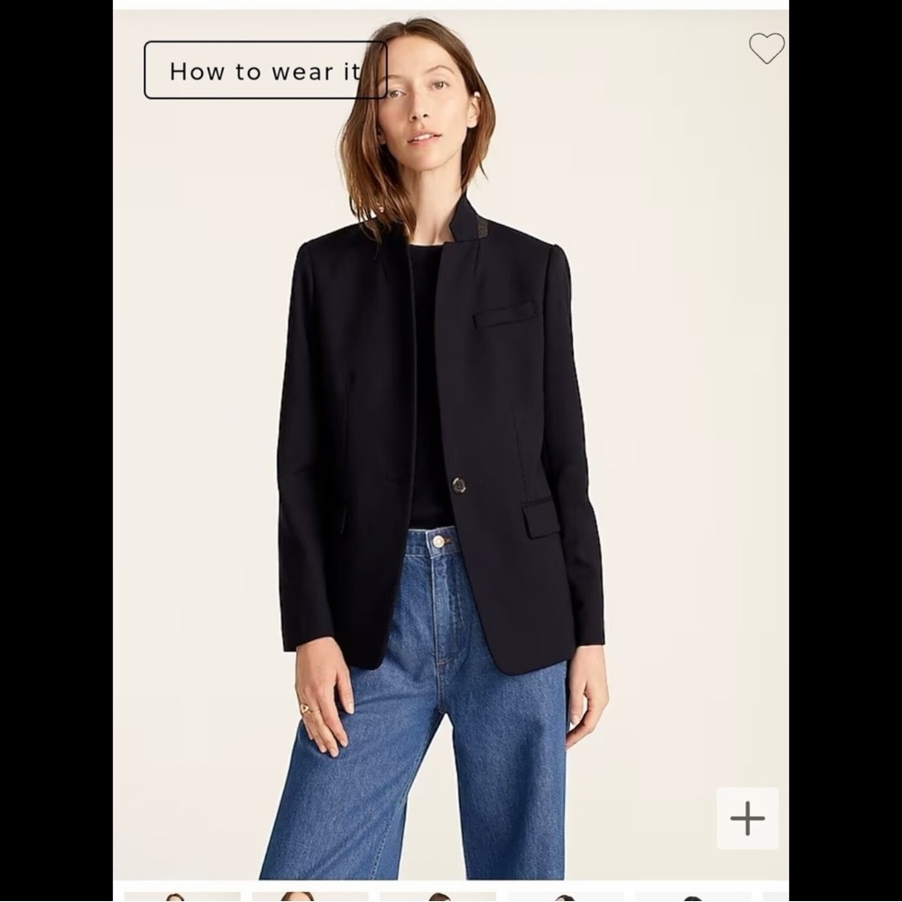 J. Crew Regent‎ Blazer Black Wool Preppy Business Casual 6